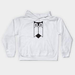 Geometric flat style owl design Kids Hoodie